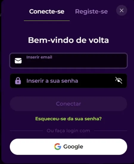 Modulo di login Spinmama con email e password